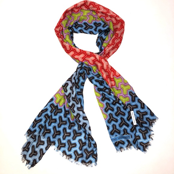 NWOT Jonathan Saunders printed scarf OS - Picture 2 of 10